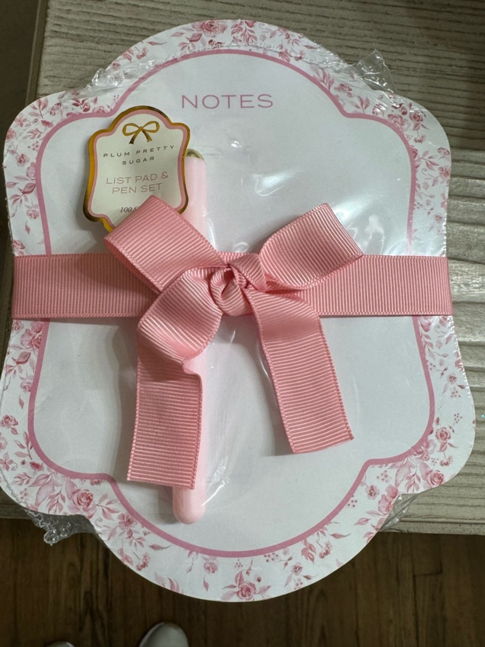 Plum Pretty Sugar Pink Floral Notes Pad & Pen Gift Set